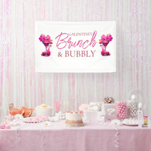 Galentine's brunch en bubbelbanier spandoek