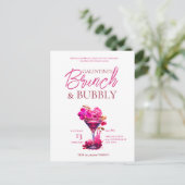 Galentine's Brunch en Bubble Invitation Briefkaart (Staand voorkant)