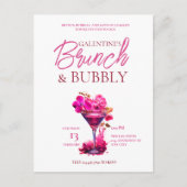 Galentine's Brunch en Bubble Invitation Briefkaart (Voorkant)