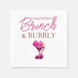 Galentine's brunch en bubble papieren servet
