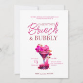 Galentine's Brunch en Bubble Uitnodiging (Voorkant)