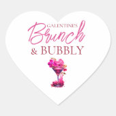 Galentine's Brunch en Bubbly Favor Sticker (Voorkant)
