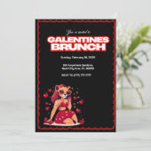 Galentines  brunch kaart (Staand voorkant)