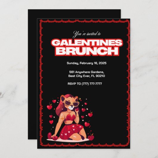 Galentines  brunch kaart (Voorkant / Achterkant)