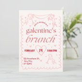 galentines brunch party uitnodiging (Staand voorkant)