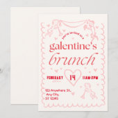 galentines brunch party uitnodiging (Voorkant / Achterkant)