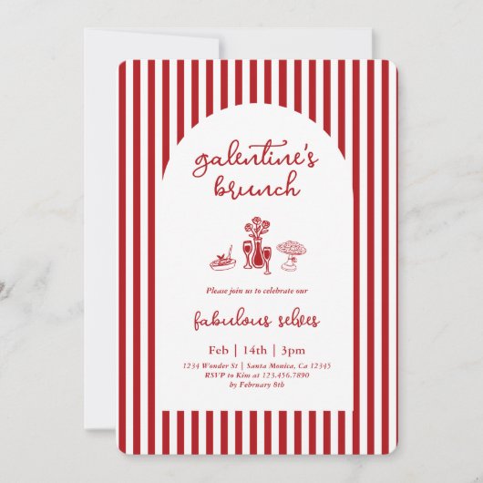 Galentine's Brunch Uitnodiging (Voorkant)
