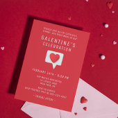 Galentine's Celebration Cute Modern Red Love Heart Kaart