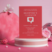 Galentine's Celebration Cute Modern Red Love Heart Kaart
