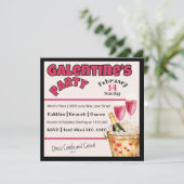 Galentine's Champagne Party in Roze Kaart (Staand voorkant)