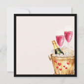 Galentine's Champagne Party in Roze Kaart (Achterkant)