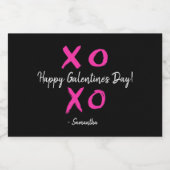 "Galentine's Cheers" Custom Roze & Zwart XOXO Mini Sparkling Wijnetiket (Enkel label)
