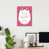 Galentine's Cherry Bow Frame Downloadable Welcome Poster (Thuiskantoor)