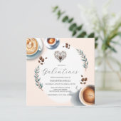 Galentines Coffee Vrijgezellenfeest Kaart (Staand voorkant)