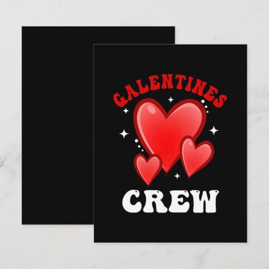 Galentines Crew Hart Notitiekaartje (Voorkant / Achterkant)