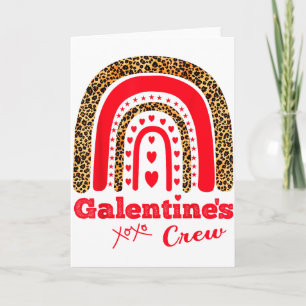 Galentines Crew Valentijn Februari Harten Luipaard Kaart