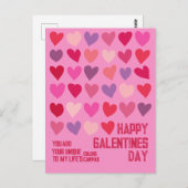 Galentines Dag Beste Vrienden Harten Illustratie Briefkaart (Voorkant / Achterkant)