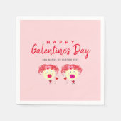 Galentines Dag Blush Roze Rode Heart Girls DIY Servet (Voorkant)