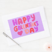 Galentines Dag Bubble Letters Curvy Retro Groovy Rechthoekige Sticker (Envelop)