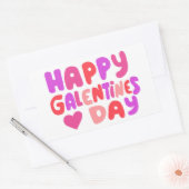 Galentines Dag Bubble Letters Curvy Retro Groovy Rechthoekige Sticker (Envelop)