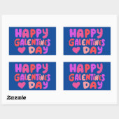 Galentines Dag Bubble Letters Curvy Retro Groovy Rechthoekige Sticker (Vel)