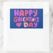 Galentines Dag Bubble Letters Curvy Retro Groovy Rechthoekige Sticker (Tas)