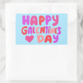 Galentines Dag Bubble Letters Curvy Retro Groovy Rechthoekige Sticker (Tas)