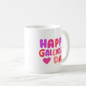 Galentines Dag Bubble Letters Groovy Curvy Retro Koffiemok (Voorkant rechts)