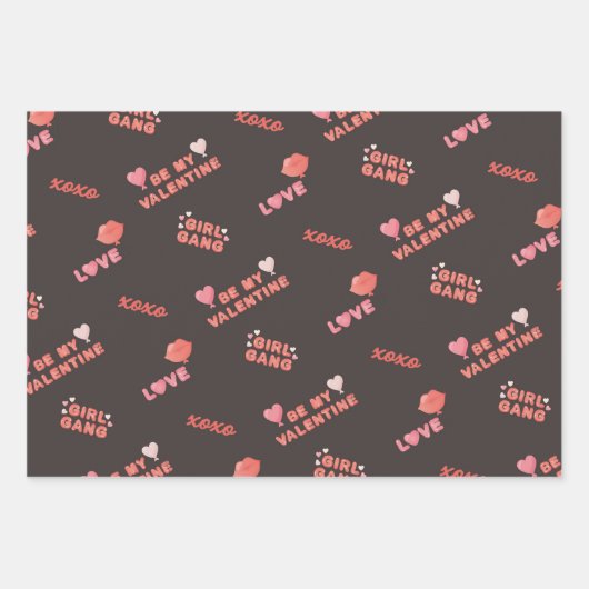 Galentines Dag Patroon Inpakpapier Vel (Voorkant)