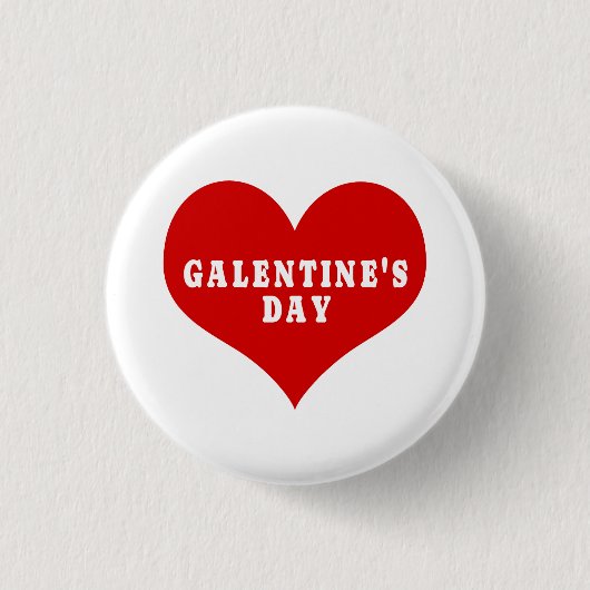 GALENTINE'S DAG Rode Liefdeshart Knop Ronde Button 3,2 Cm (Voorkant)