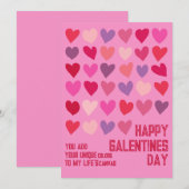 Galentines Dag Unieke Vrienden Roze Rode Harten Feestdagenkaart (Voorkant / Achterkant)