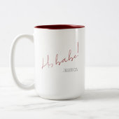 Galentine's Day Babe Red Script Eenvoudige Beste V Tweekleurige Koffiemok (Links)