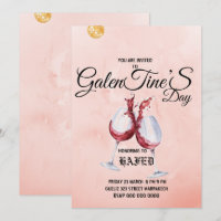 Galentine's Day-beker bloemige moderne roze uitnod