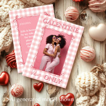 Galentine's Day Beste Vriendin Roze Gingham Foto