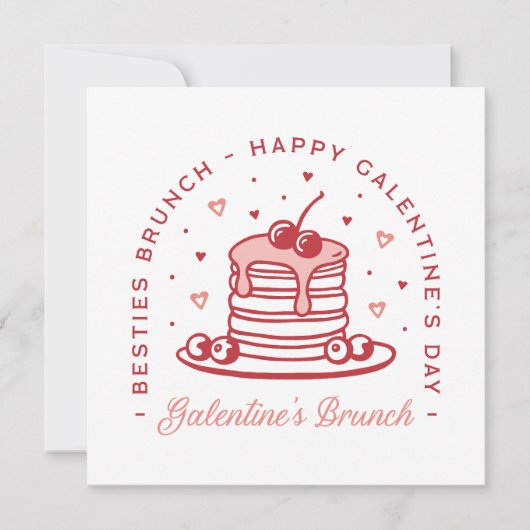 Galentine's Day besties brunch coquette esthetiek Kaart (Voorkant)