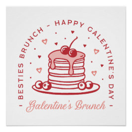 Galentine's Day besties brunch coquette preppy Perfect Poster