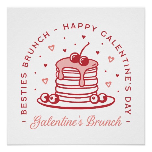 Galentine's Day besties brunch coquette preppy Perfect Poster (Voorkant)