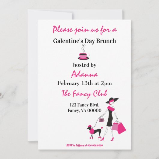 Galentine's Day Brunch Fancy Kaart (Voorkant)