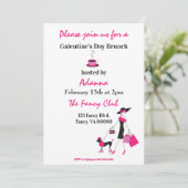 Galentine's Day Brunch Fancy Kaart (Staand voorkant)