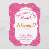"Galentine's Day Brunch" Fun Pink Girly Pattern Feestdagenkaart (Voorkant / Achterkant)