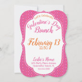 "Galentine's Day Brunch" Fun Pink Girly Pattern Feestdagenkaart (Voorkant)