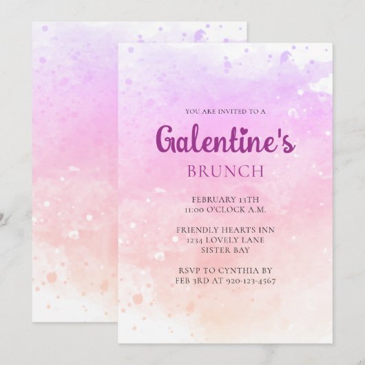 Galentine's Day Brunch Invitation Kaart (Voorkant / Achterkant)