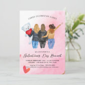 Galentine's Day Brunch Invitation Kaart (Staand voorkant)