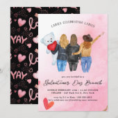 Galentine's Day Brunch Invitation Kaart (Voorkant / Achterkant)