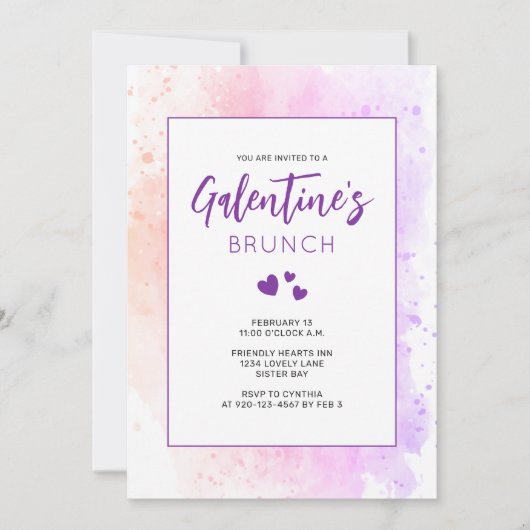 Galentine's Day Brunch Invitation Kaart (Voorkant)