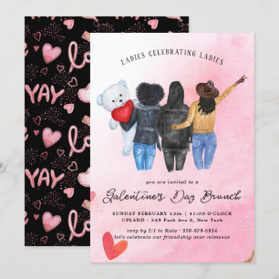 Galentine's Day Brunch Invitation Kaart