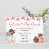 Galentine's Day Brunch Invitation Kaart (Staand voorkant)