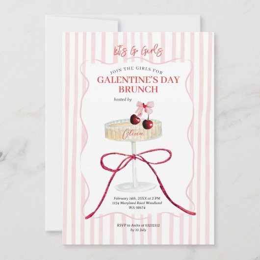 Galentine's Day Brunch Kers Champagne Kaart (Voorkant)