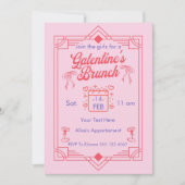 Galentine's Day Brunch Meisjes Feest Uitnodiging (Voorkant)
