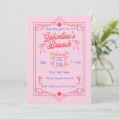 Galentine's Day Brunch Meisjes Feest Uitnodiging (Staand voorkant)